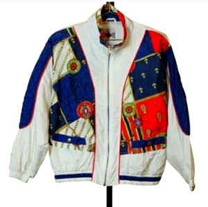 VINTAGE | 80s Retro Coastal Nylon Lightweight Windbreaker Jacket Coat